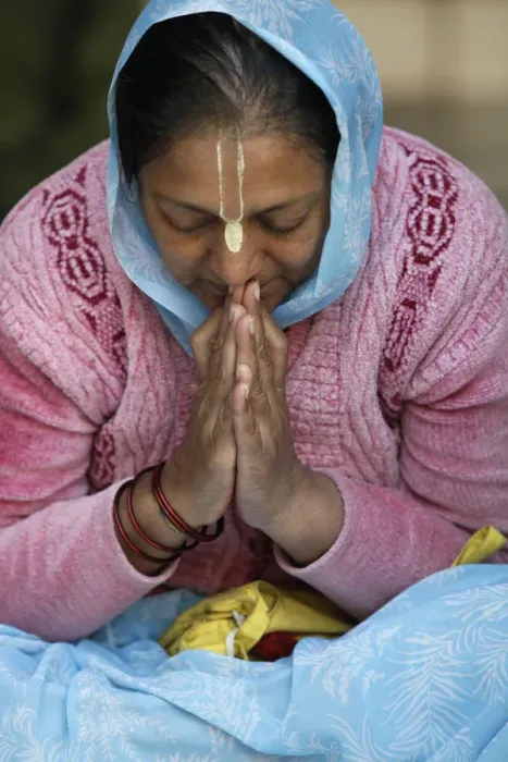 Framed Print : Hare Krishna Devotee Prayer Print, Vrindavan Framed Print : Hare Krishna Devotee Prayer Print, Vrindavan