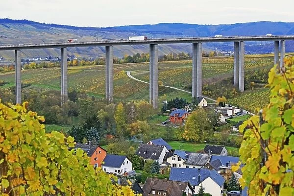 Highway Bridge of Highway A1 near Fell, Moselle Valley, Rhineland-Palatinate, Germany