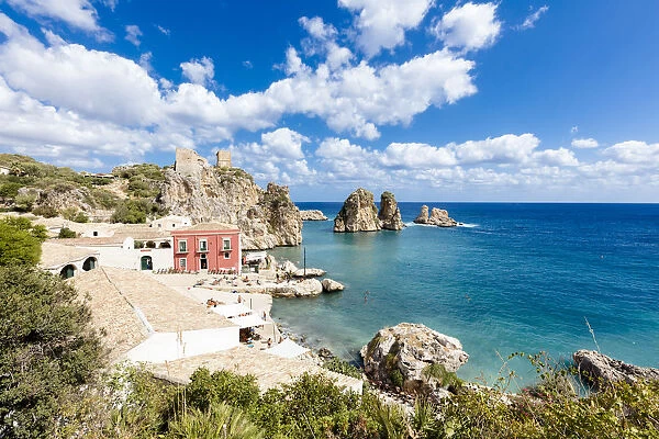 Historic hamlet of tuna fishery, Tonnara di Scopello, Castellammare del Golfo, province of Trapani