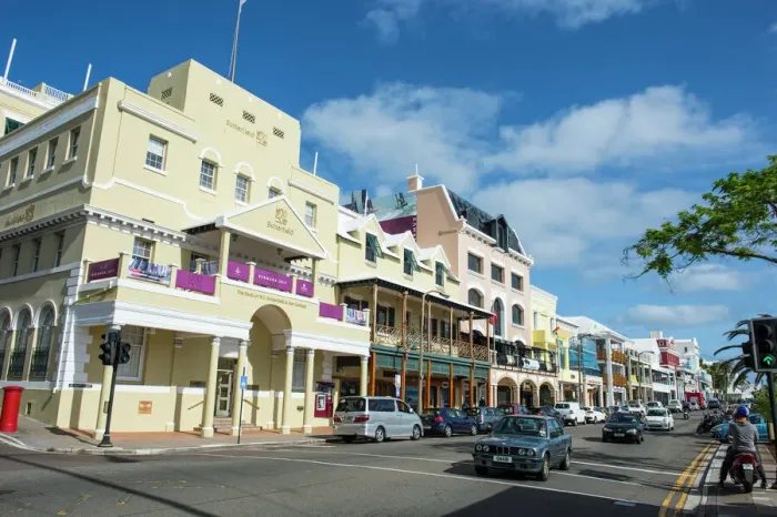 Framed Print : Historical Seafront Print of Hamilton, Bermuda Framed Print : Historical Seafront Print of Hamilton, Bermuda