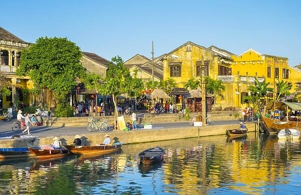 Hoi An Ancient Town on the Thu Bon River in late afternoon, UNESCO World Heritage Site
