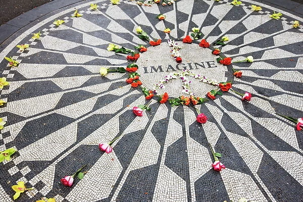 The Imagine Mosaic memorial to John Lennon who lived nearby at the Dakota Building