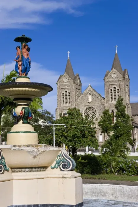 Framed Print : Print of Immaculate Conception Cathedral in St. Kitts, Leeward Islands
