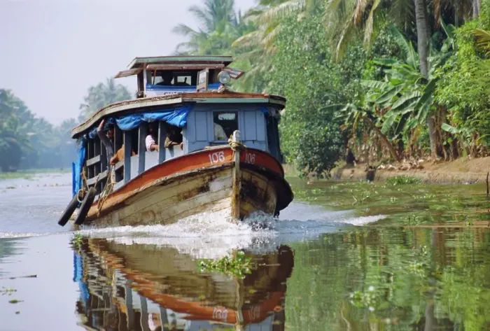 Framed Print : India Print - Kerala Backwaters Scene Framed Print : India Print - Kerala Backwaters Scene