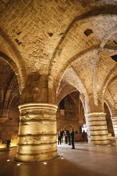 Framed Print : Print of Crusader Castle Interior in Acre, Israel Framed Print : Print of Crusader Castle Interior in Acre, Israel