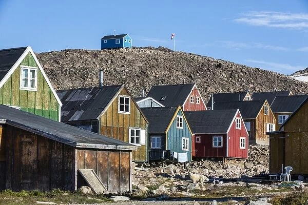 Inuit village, Ittoqqortoormiit, Scoresbysund, Northeast Greenland, Polar Regions