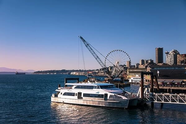 King County Water Taxi is about to leave docks, Seattle, Washington State, United States of America