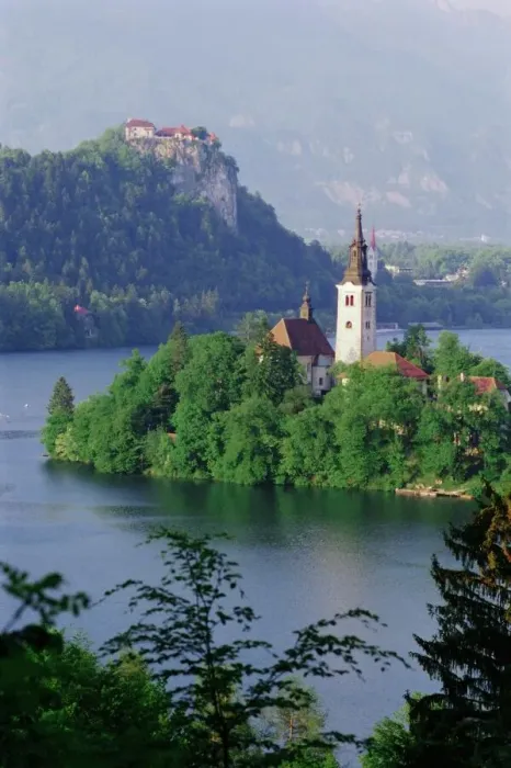 Framed Print : Lake Bled Print - A serene Slovenian lake landscape Framed Print : Lake Bled Print - A serene Slovenian lake landscape