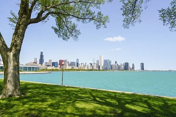 Lake Michigan and city skyline, Chicago, Illinois, United States of America, North