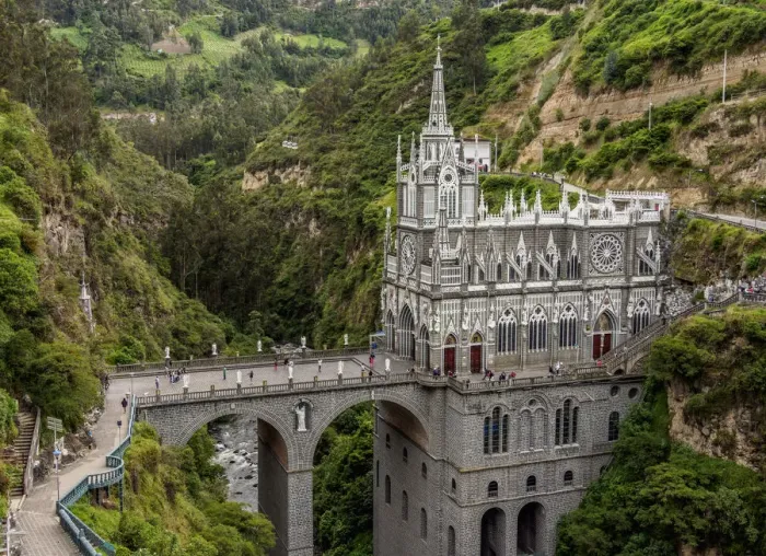 Framed Print : Elevated View Print of Las Lajas Sanctuary Framed Print : Elevated View Print of Las Lajas Sanctuary