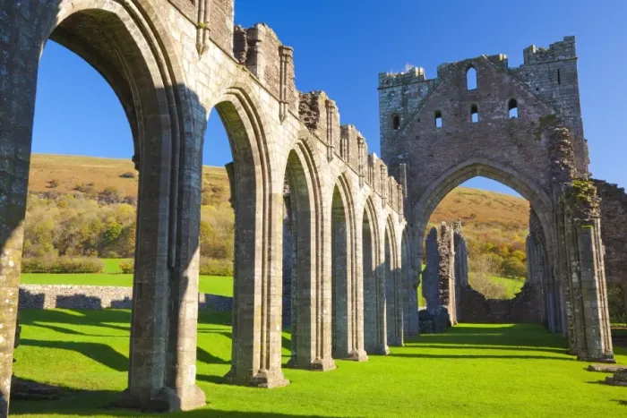 Framed Print : Llanthony Priory Print, Brecon Beacons Wales