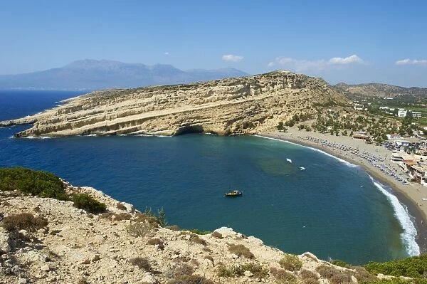 Matala beach, Crete, Greek Islands, Greece, Europe