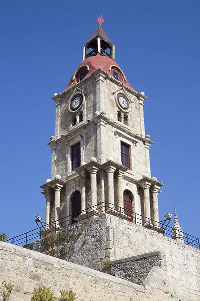 Medieval Roloi Clock Tower, Rhodes Old Town, Rhodes, Dodecanese Island Group