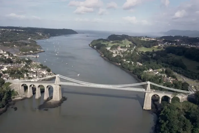 Framed Print : Menai Bridge Print, Wales Framed Print : Menai Bridge Print, Wales