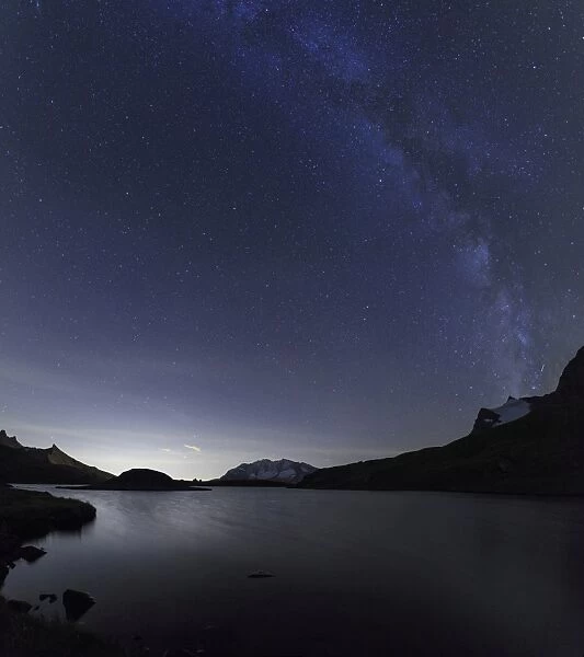 Milky Way over Rossett Lake at an altitude of 2709 meters, Levanne, Gran Paradiso National Park
