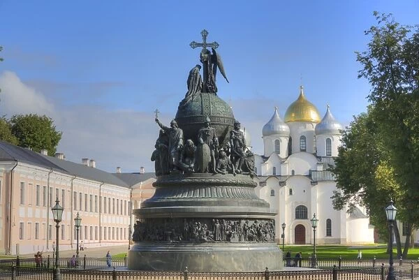 Millennium Monument, 1862, Kremlin, UNESCO World Heritage Site, Veliky Novgorod, Novgorod Oblast