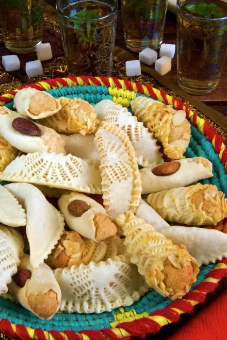 Framed Print : Moroccan Biscuits and Mint Tea Print Framed Print : Moroccan Biscuits and Mint Tea Print