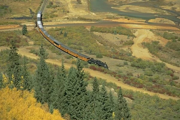 Narrow gauge steam railway in autumn