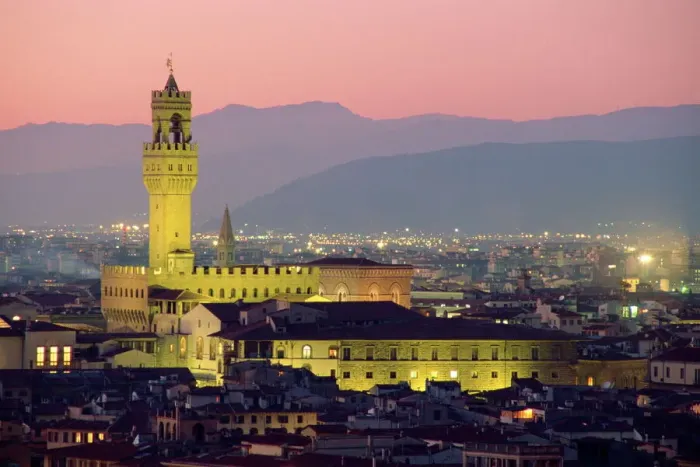 Framed Print : Print of The Palazzo Vecchio at Dusk Framed Print : Print of The Palazzo Vecchio at Dusk