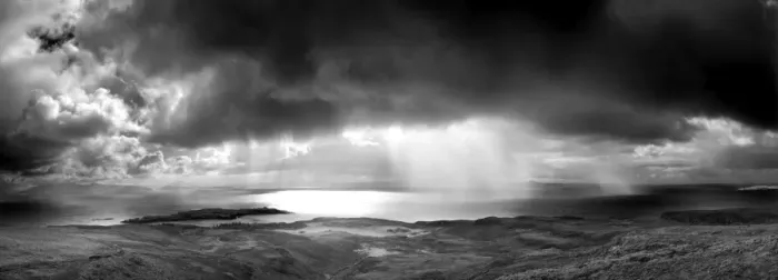 Framed Print : Panoramic Print of Isle of Eigg Stormscape Framed Print : Panoramic Print of Isle of Eigg Stormscape