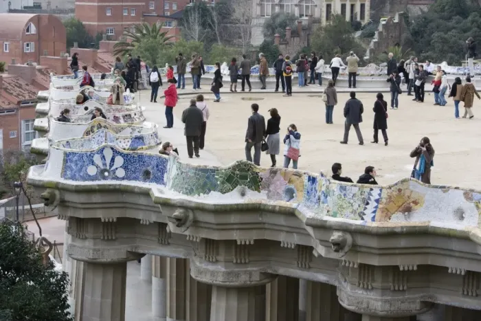 Framed Print : Parc Guell Print, Barcelona Landscape