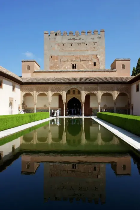 Framed Print : Print of Patio de los Arrayanes and Comares Tower at Alhambra Palace Framed Print : Print of Patio de los Arrayanes and Comares Tower at Alhambra Palace