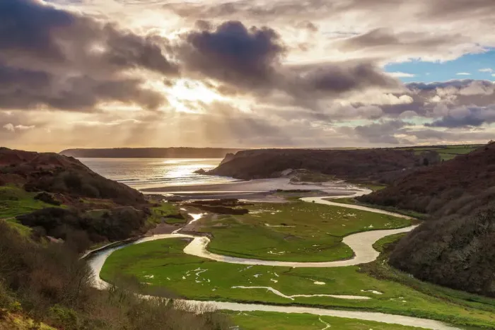 Framed Print : Pennard Pill Print: Gower, Wales Landscape Framed Print : Pennard Pill Print: Gower, Wales Landscape