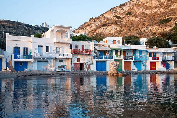 Picturesque colorful village of Klima, Milos island, Cyclades, Greek Islands, Greece