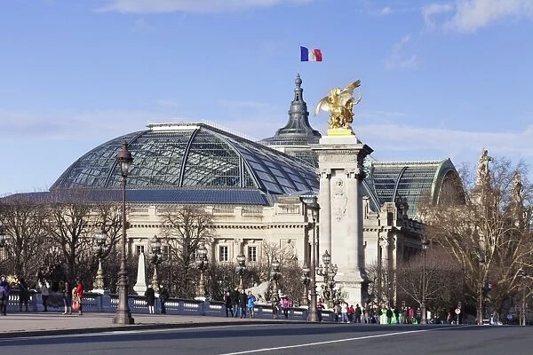 Pont Alexandre III bridge and Grand Palais, Paris, Ile de France, France, Europe