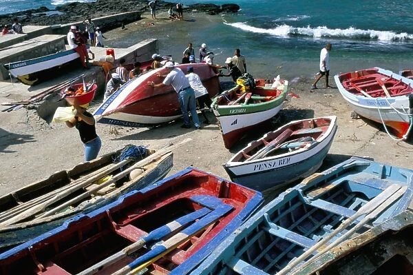Port of Ribeira Grande, north coat, island of Santo Antao, Cape Verde Islands, Africa