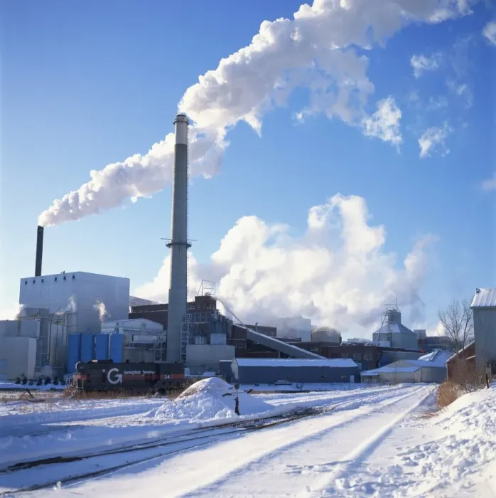 Framed Print : Winter Scene Print of Bucksport Pulp Mill