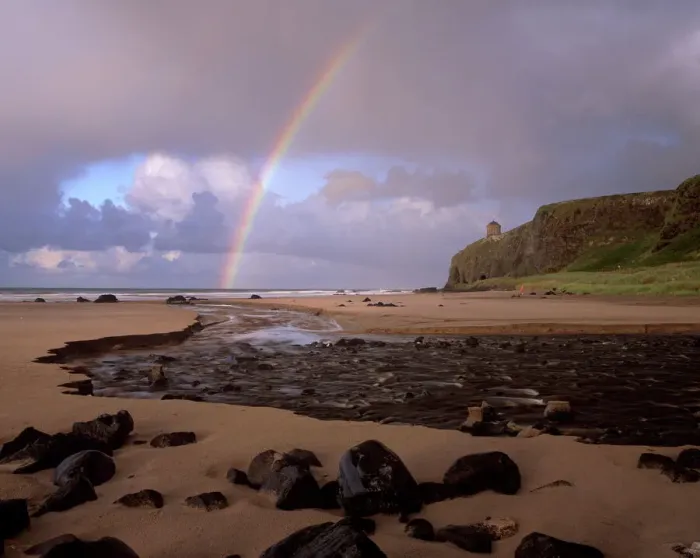 Framed Print : Rainbow over Mussenden Temple Print