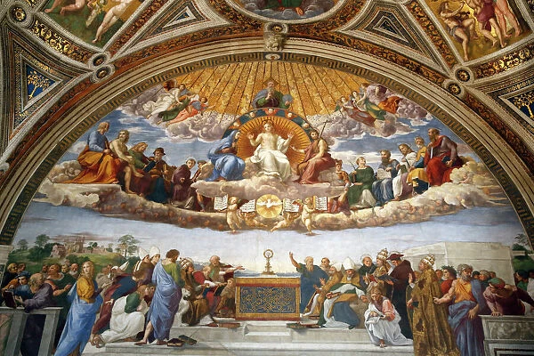 Raphaels Rooms, Disputation of the Holy Sacrament, Vatican Museum, Rome, Lazio