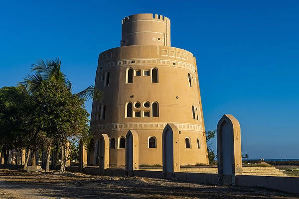 Rebuilt defence tower, Mirbat, Salalah, Oman, Middle East