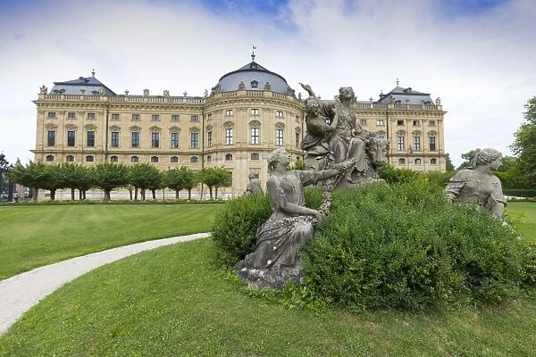 The Residence Palace, Hofgarten Park, UNESCO World Heritage Site, Wurzburg, Franconia