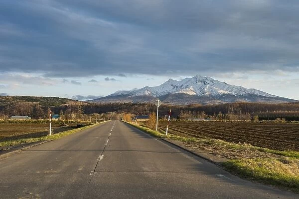 Road leading through beautiful landscape near the Shiretoko National Park, Hokkaido