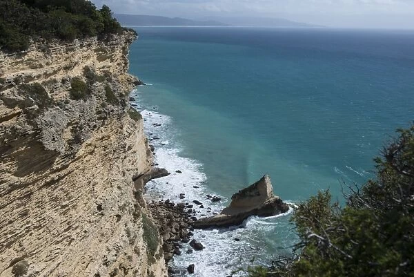 Rocky cliffs on the Andalucian Atlantic coast, Brena y Marismas de Barbate park