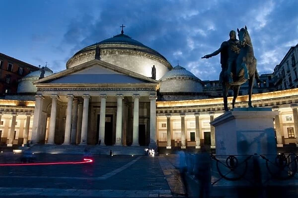 San Francesco di Paola and Piazza del Plebiscito, Naples, Campania, Italy, Europe