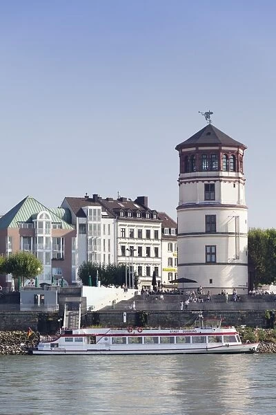 Schlossturm tower at the Rheinpromenade, Dusseldorf, North Rhine Westphalia, Germany, Europe