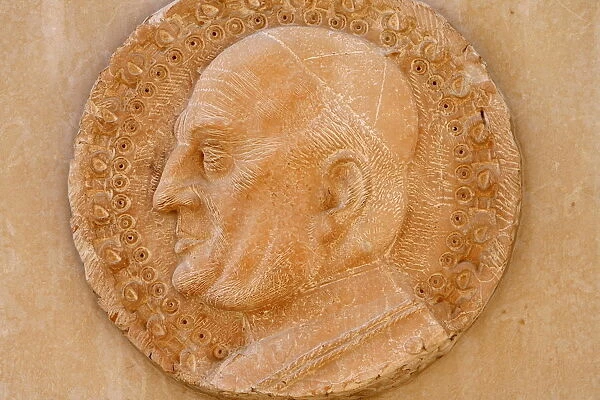 Sculpture depicting Pope John XXIII, Annunciation Basilica, Nazareth, Galilee, Israel