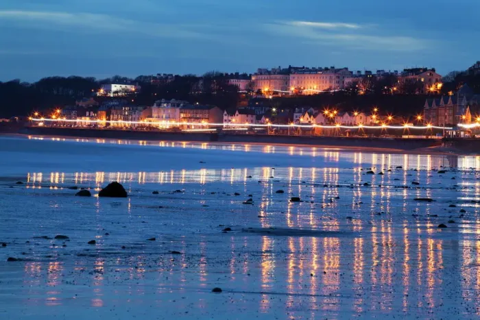 Framed Print : Filey Seafront Print: Wet Sands Reflections Framed Print : Filey Seafront Print: Wet Sands Reflections