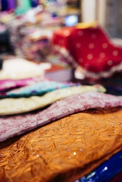 Shastri Textiles Market at night, Amritsar, Punjab, India, Asia