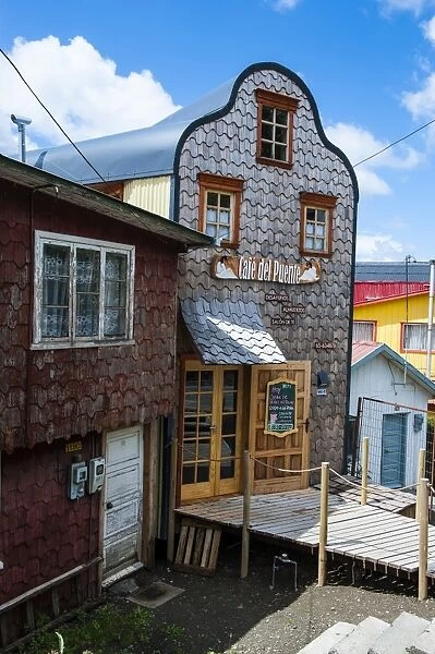 Shingle house in Castro, Chiloe, Chile, South America