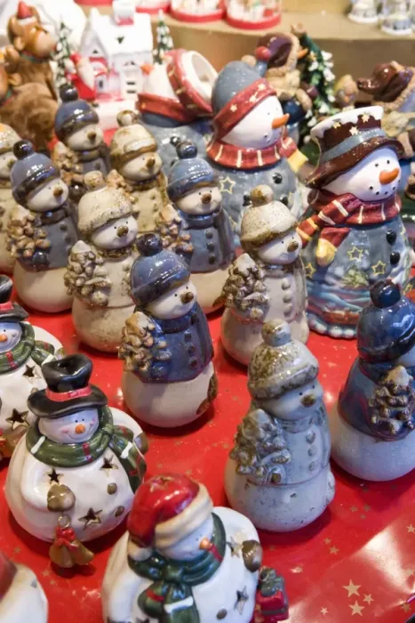 Framed Print : Snowman Figures Print, Cologne Christmas Market Scene Framed Print : Snowman Figures Print, Cologne Christmas Market Scene