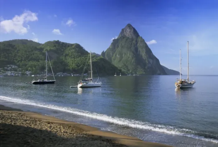 Framed Print : Soufriere and The Pitons Print Framed Print : Soufriere and The Pitons Print