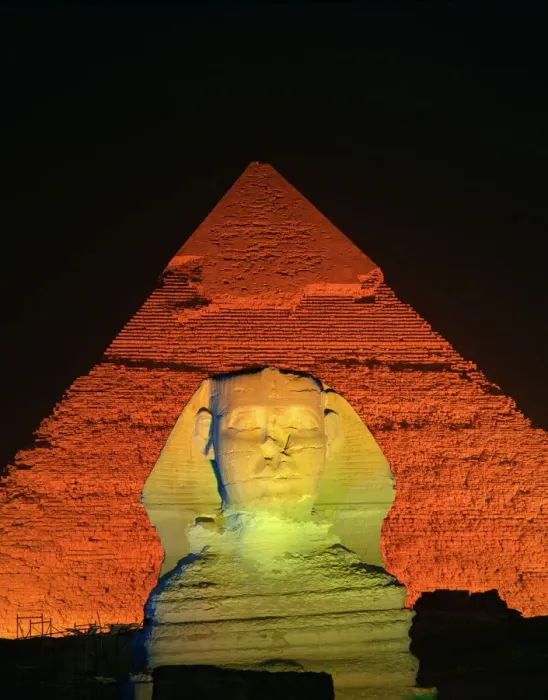Framed Print : The Sphinx and Pyramid at Giza, Cairo Print