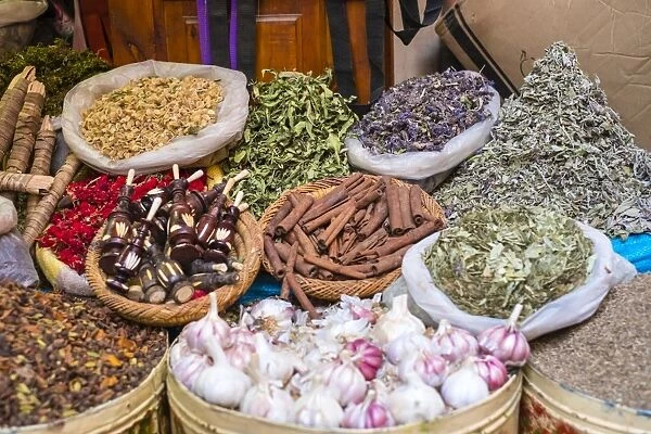 Spice market in Mellah (Jewish Quarter), Medina (old town), Marrakesh, Marrakech-Safi region