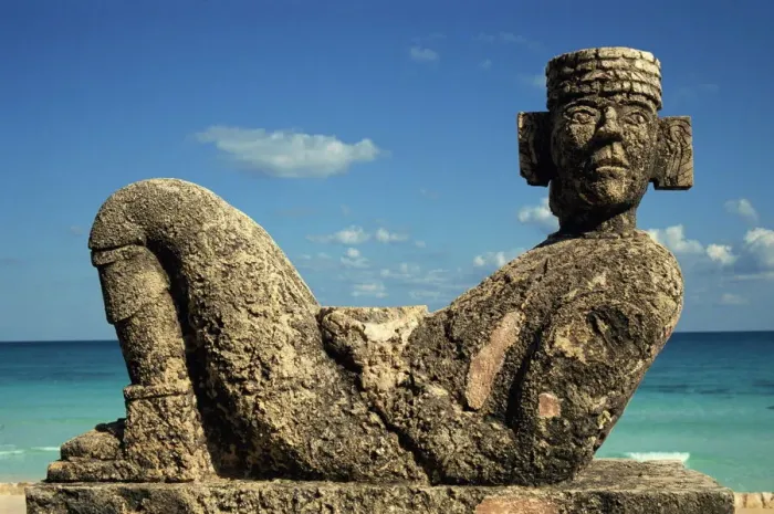Framed Print : Statue of Chac-Mool Print, Cancun, Mexico Framed Print : Statue of Chac-Mool Print, Cancun, Mexico