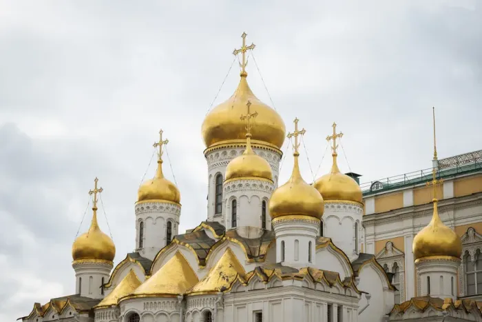 Framed Print : Print of Annunciation Cathedral Steeples, The Kremlin Moscow Framed Print : Print of Annunciation Cathedral Steeples, The Kremlin Moscow