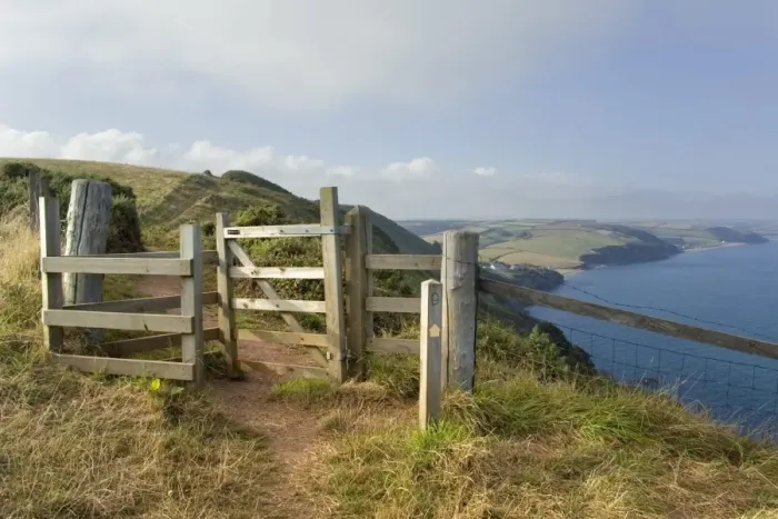 Framed Print : Devon Coast Path Stile Print